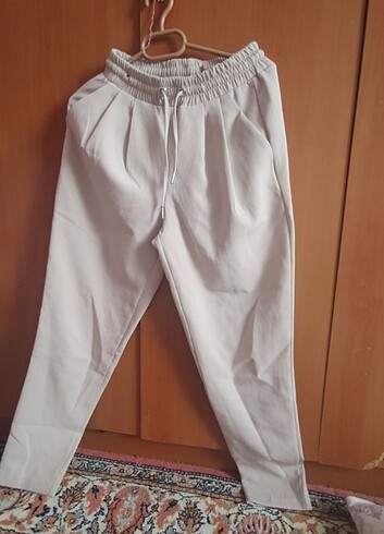 Krem kadın pantolon 