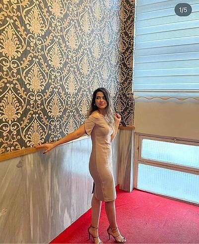 m Beden çeşitli Renk Pudra Pembe Elbise
