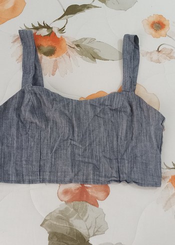34 Beden gri Renk Gri Denim Midi Büstiyer
