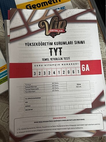 Tyt vip yayınları deneme kitapçığı testi