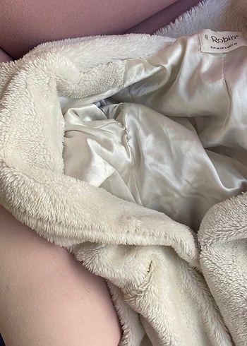 m Beden Bej Kadın Midi Boy Peluş Kaban