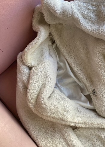 Diğer Bej Kadın Midi Boy Peluş Kaban