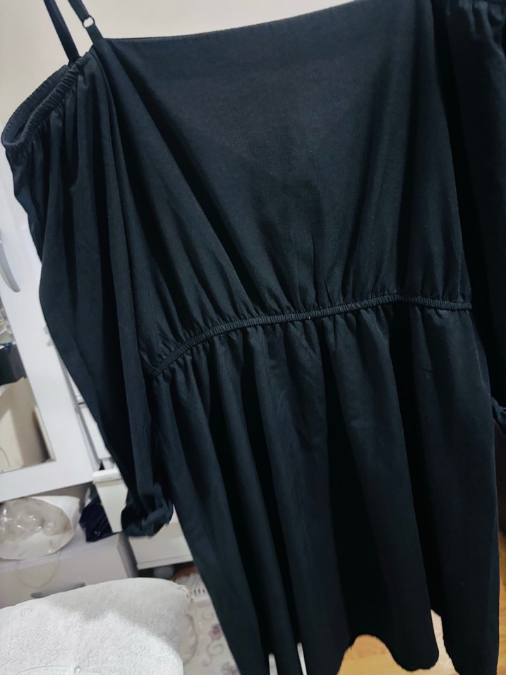 Siyah Askılı Kadın Elbise - Görsel 4