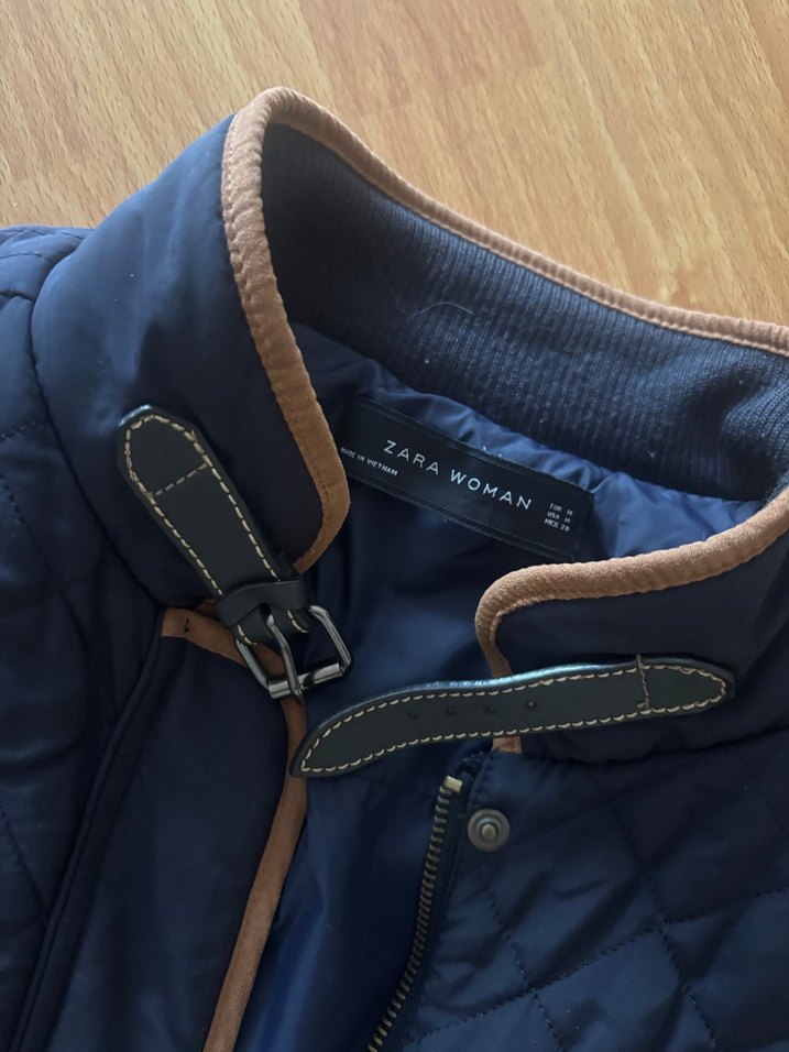 Zara Lacivert Fermuarlı Kadın Mont - Görsel 2