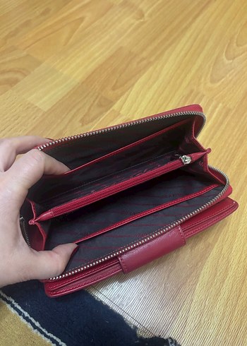 Kırmızı Deri Fermuarlı Kadın Cüzdanı - Görsel 5