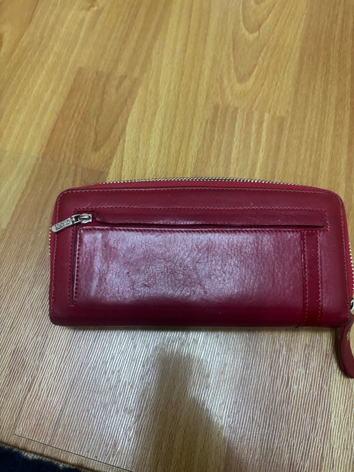 Kırmızı Deri Fermuarlı Kadın Cüzdanı - Görsel 2