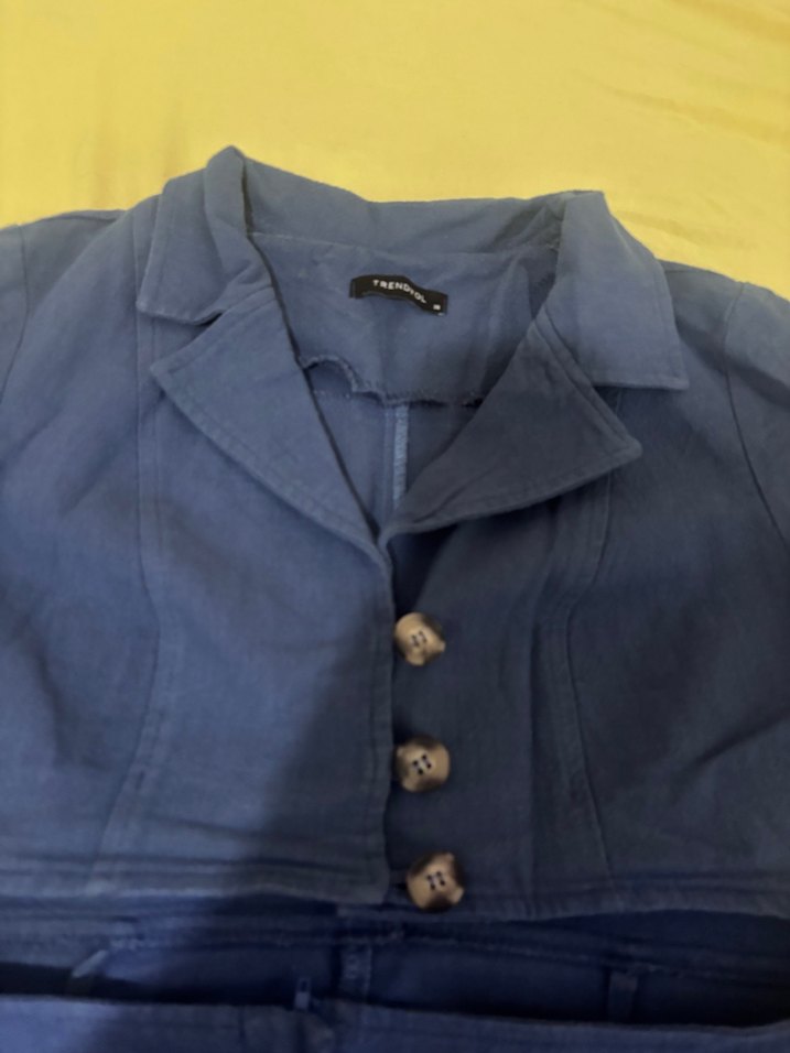 Lacivert Denim Midi Ofis Elbisesi - Görsel 4