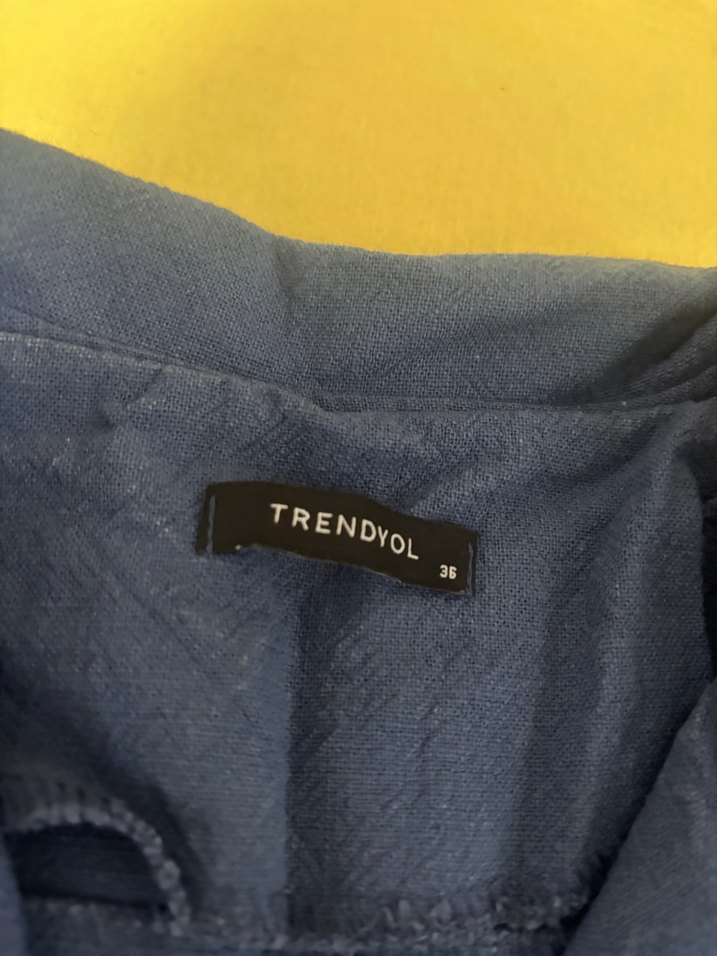 Lacivert Denim Midi Ofis Elbisesi - Görsel 2