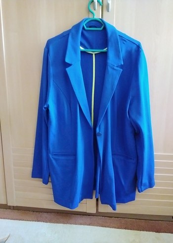 Mavi Düğmeli Kadın Blazer Ceket