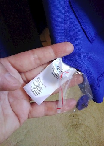 46 Beden Mavi Düğmeli Kadın Blazer Ceket