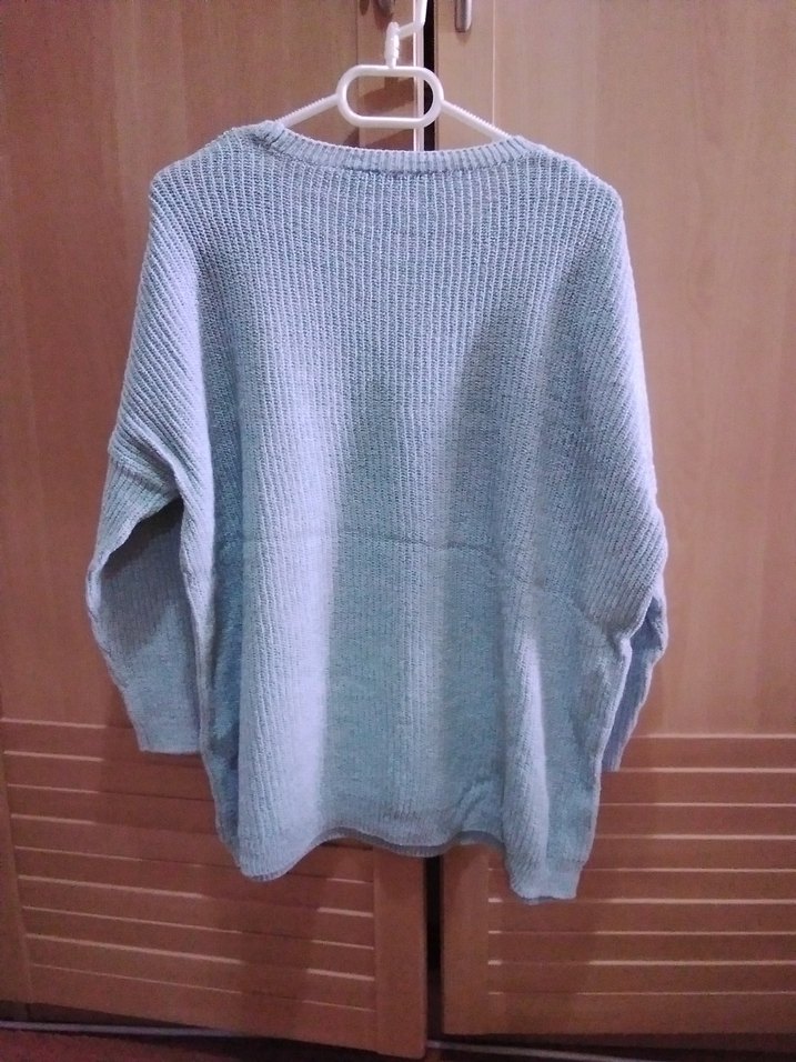 Gri Kadın Örgü Triko Kazak - Görsel 2