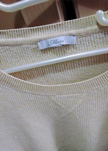 Bej Kadın Triko Uzun Kollu Kazak - Görsel 2