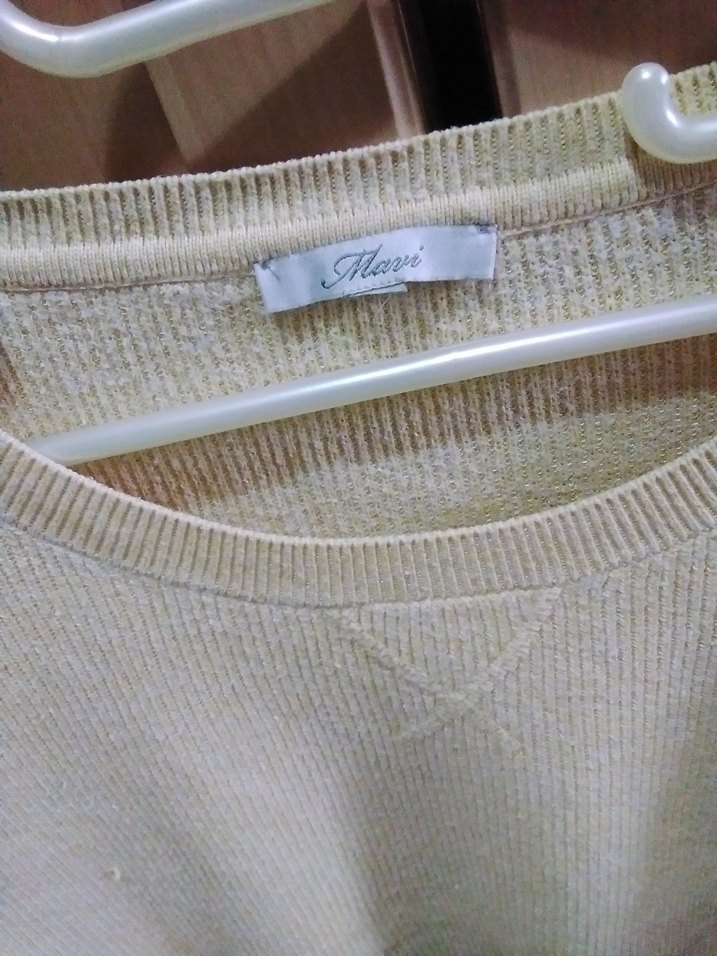 Bej Kadın Triko Uzun Kollu Kazak - Görsel 2