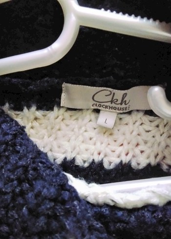 Boğazlı Çizgili Triko Kadın Kazak - Görsel 2