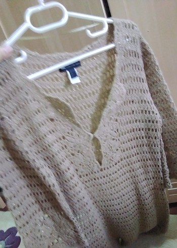 Bej Bohem Midi Örgü Elbise - Görsel 2