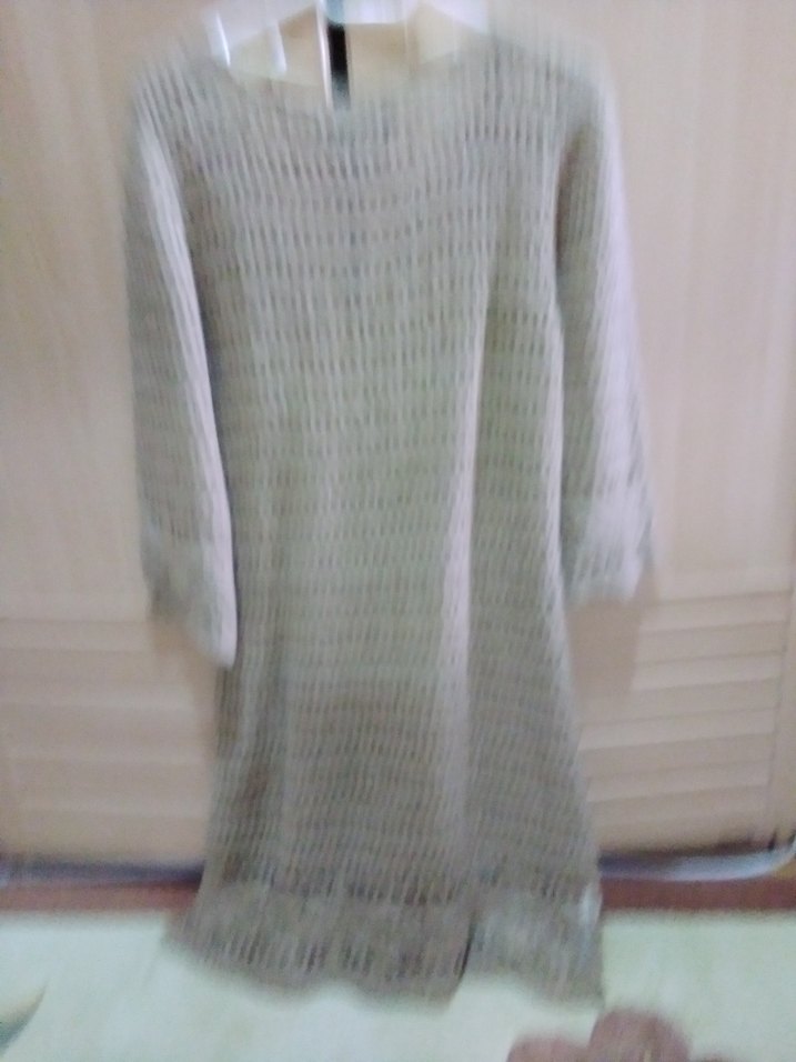 Bej Bohem Midi Örgü Elbise - Görsel 5