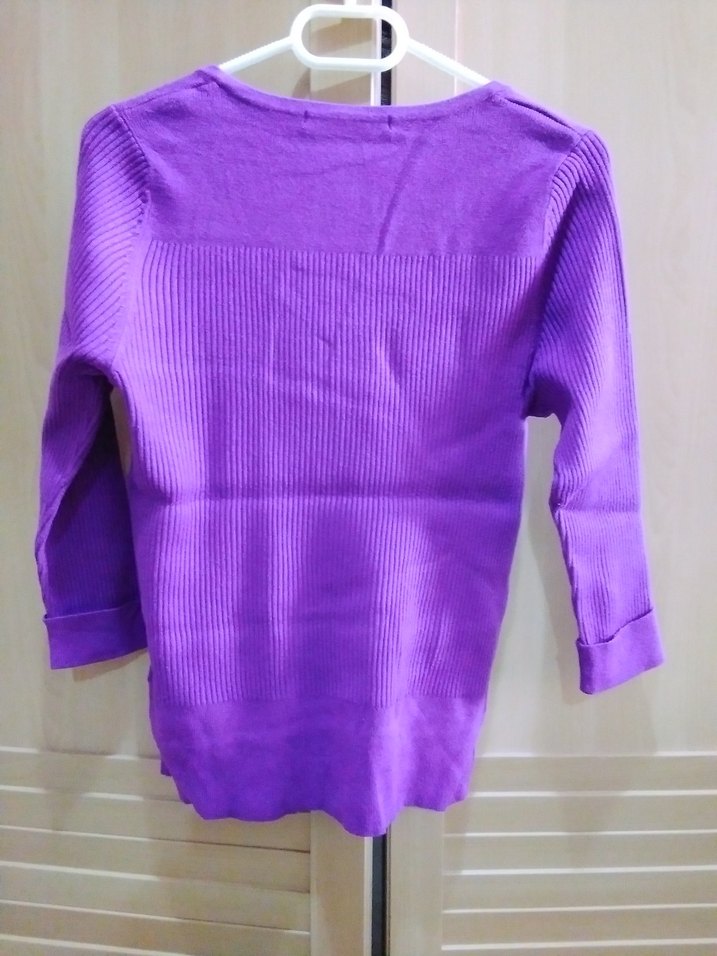 Mor Uzun Kollu Triko Kazak - Görsel 2
