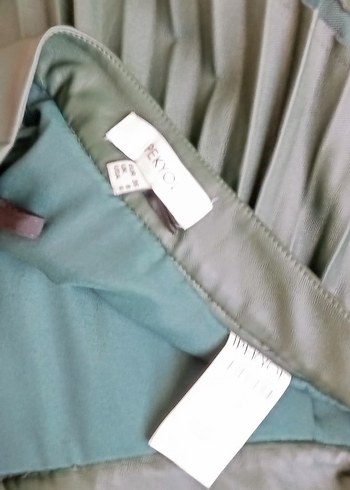 Kadın Yeşil Piliseli Uzun Etek - Görsel 7