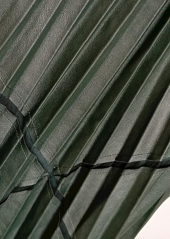 Kadın Yeşil Piliseli Uzun Etek - Görsel 3