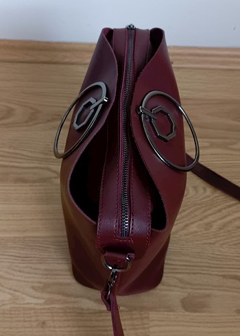 Diger Bordo Deri Kadın Çanta - Görsel 4