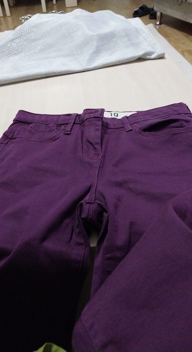 Mor Kemerli Kadın Kumaş Pantolon - Görsel 3