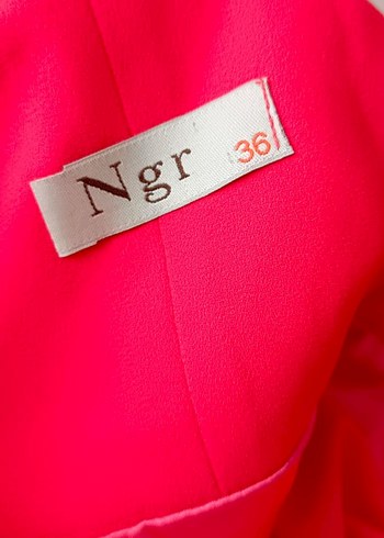 Pilise Detaylı  nar çiçeği  renkliMini abiye elbise - Görsel 10