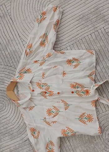 Çiçek Baskılı Bohem Pamuklu Gömlek - Görsel 5