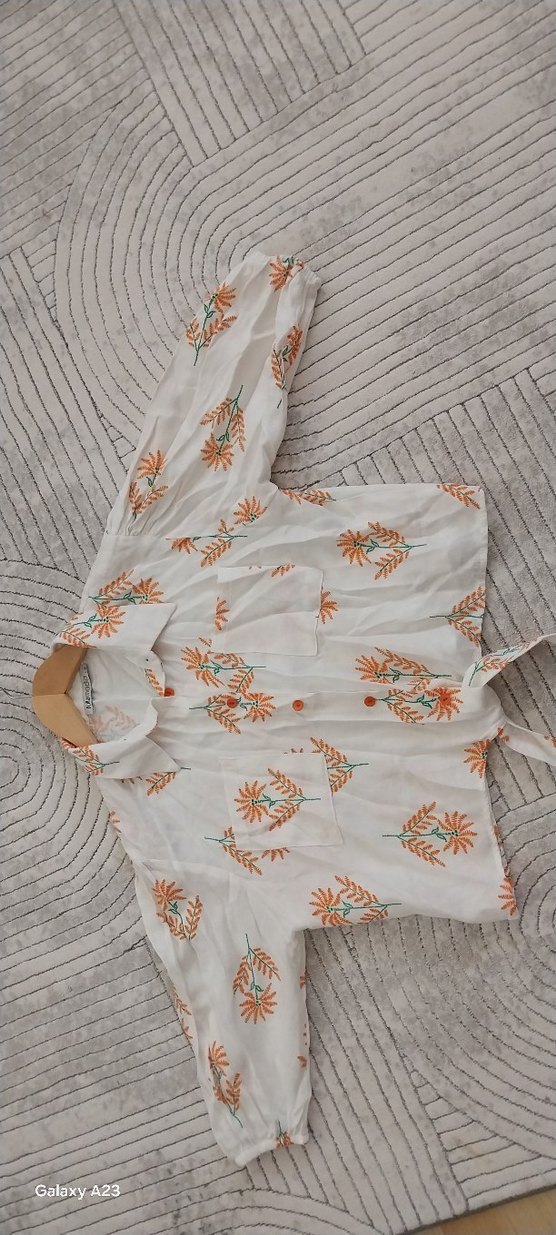 Çiçek Baskılı Bohem Pamuklu Gömlek - Görsel 5