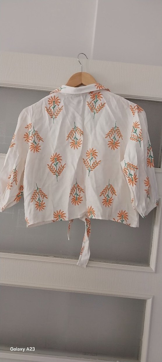 Çiçek Baskılı Bohem Pamuklu Gömlek - Görsel 2