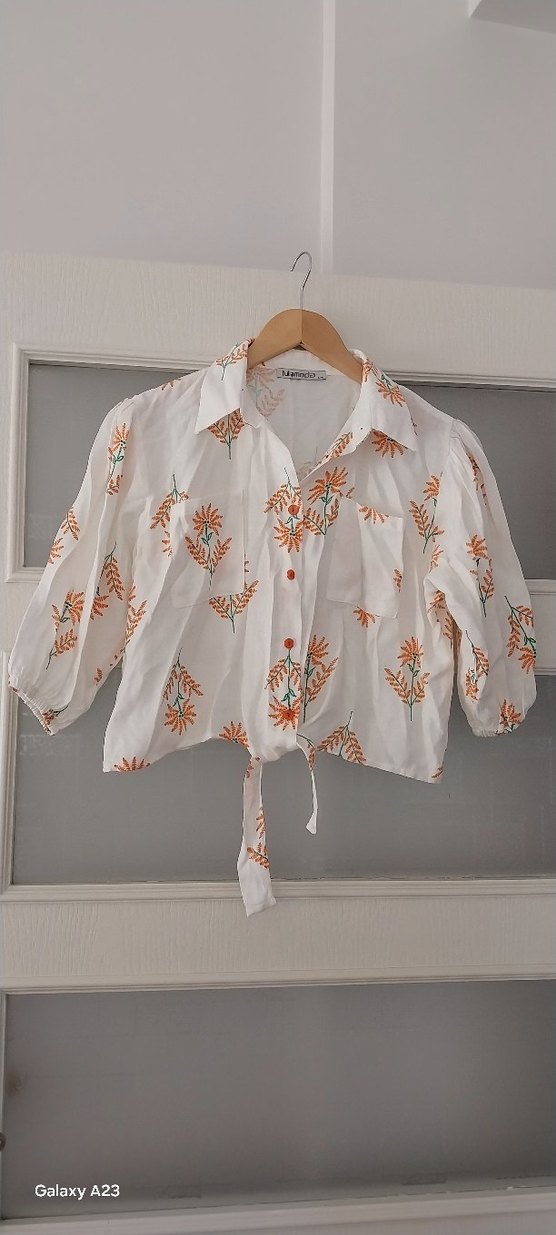 Çiçek Baskılı Bohem Pamuklu Gömlek - Görsel 3