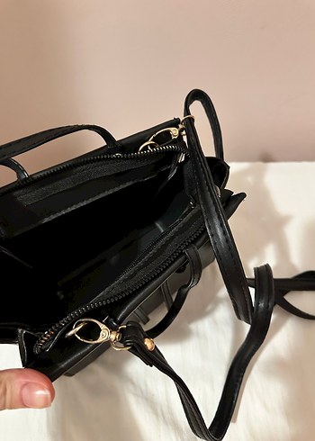 Siyah Minimalist Kadın Deri Çanta - Görsel 6