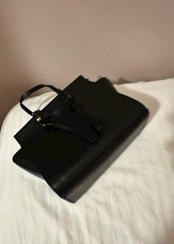 Siyah Minimalist Kadın Deri Çanta - Görsel 5