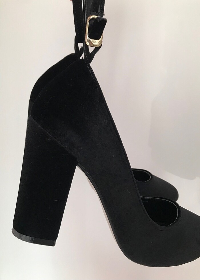 Kadife Topuklu Ayakkabı - Görsel 3