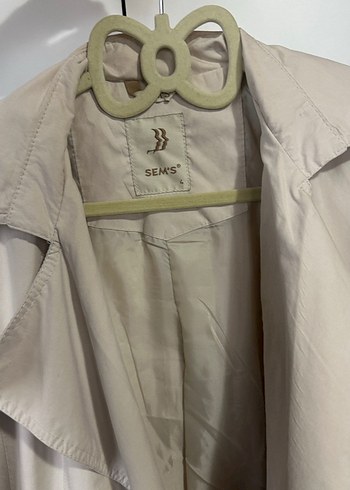 Düğmeli Bej Midi Trençkot - Görsel 3