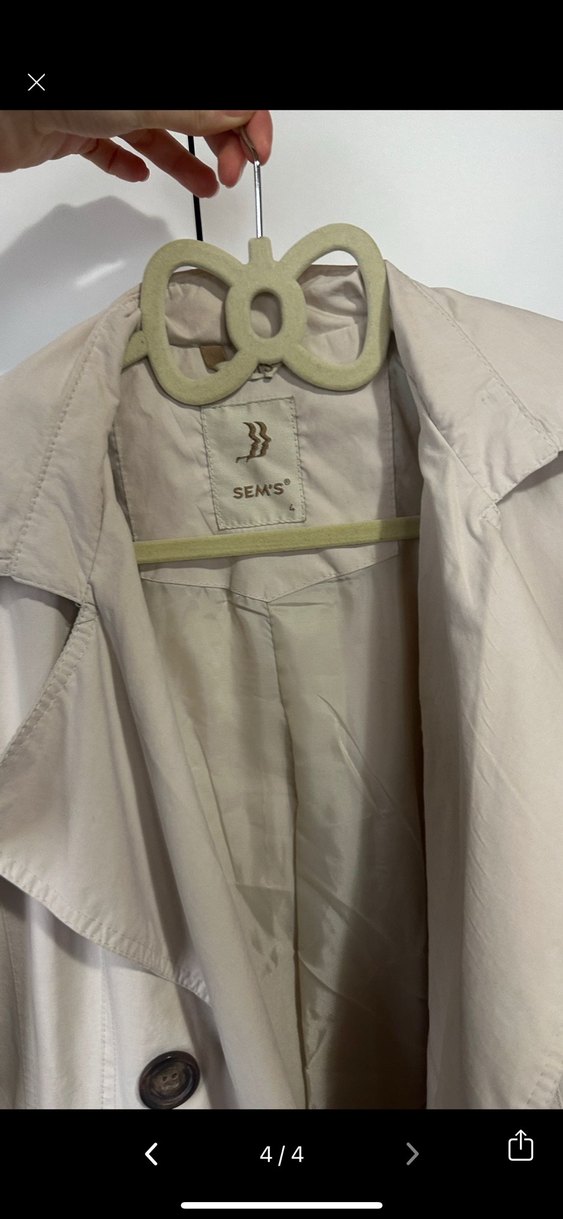 Düğmeli Bej Midi Trençkot - Görsel 3