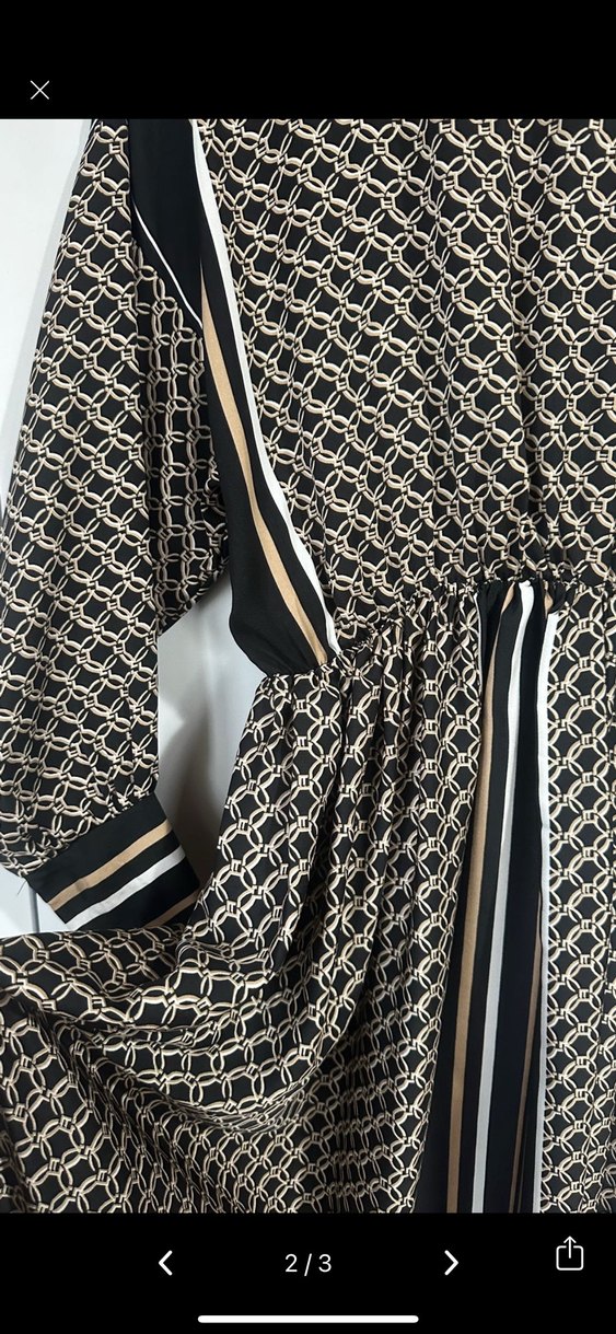 Desenli Uzun Salaş Kadın Elbise - Görsel 2