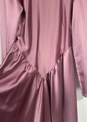 Uzun Drapeli İşlemeli Kadın Abiye Elbise Tesettür Mezuniyet - Görsel 4