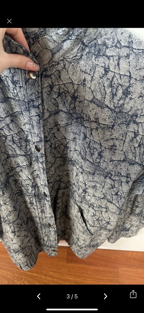 Gri Batik Desenli Uzun Kollu Keten Gömlek YAZLIK BOMBER CEKET - Görsel 2