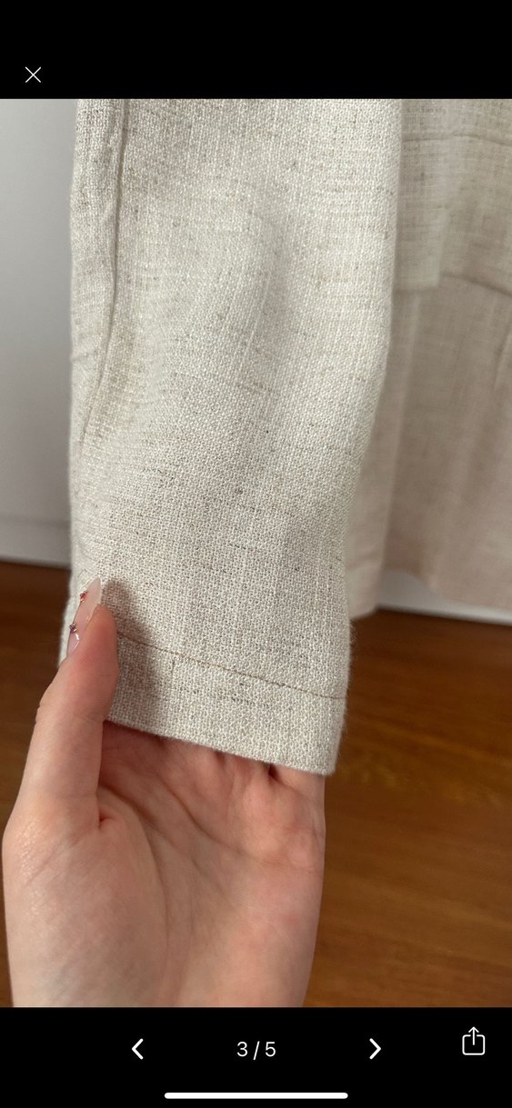 Bej Kadın Keten Blazer Ceket Yazlık - Görsel 3