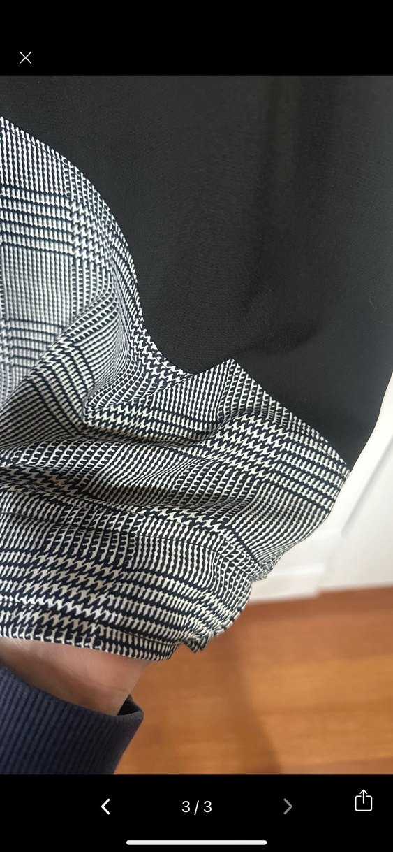 Drapeli Siyah Gri Kareli Mini Tunik - Görsel 3