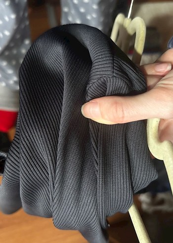 Uzun Kollu Füme Antrasit Salaş Elbise - Görsel 4