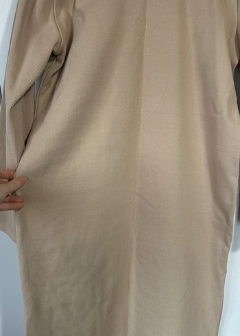 Bej Uzun Kollu Kadın Elbise Günlük - Görsel 4
