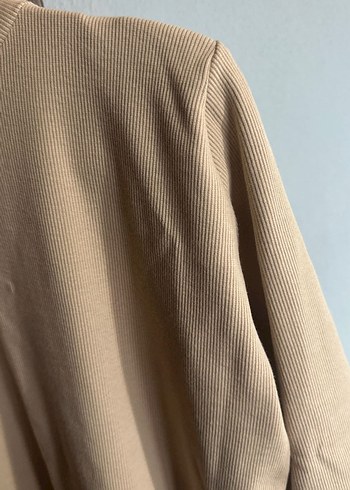 Bej Uzun Kollu Kadın Elbise Günlük - Görsel 3