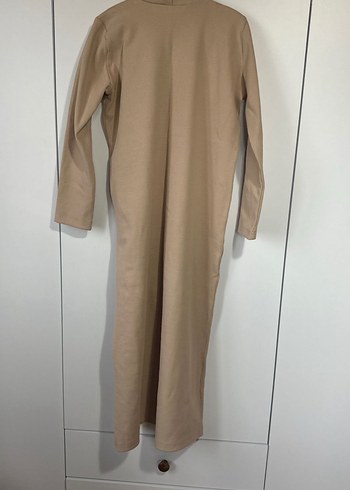 Bej Uzun Kollu Kadın Elbise Günlük - Görsel 2