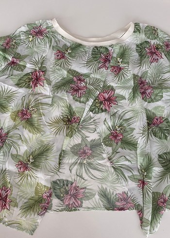 Yeşil Desenli Bohem Kadın Bluz - Görsel 3