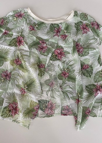 Yeşil Desenli Bohem Kadın Bluz - Görsel 2