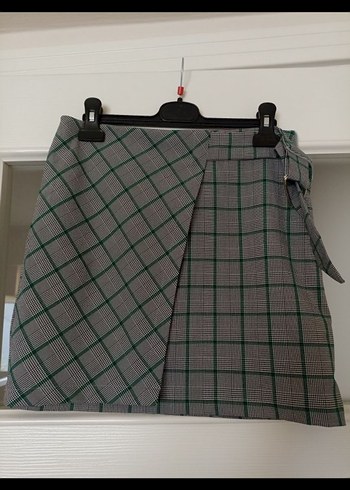 tokalı ekose mini etek