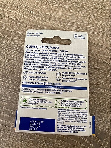Nivea Nivea sun protect dudak bakımı
