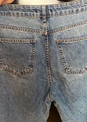 40 Beden Gri Detaylı Yırtmaçlı Kadın Midi Kot Pantolon