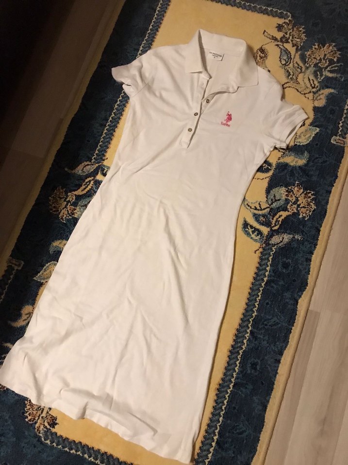 Beyaz Polo Yaka Kadın Tişört - Görsel 2